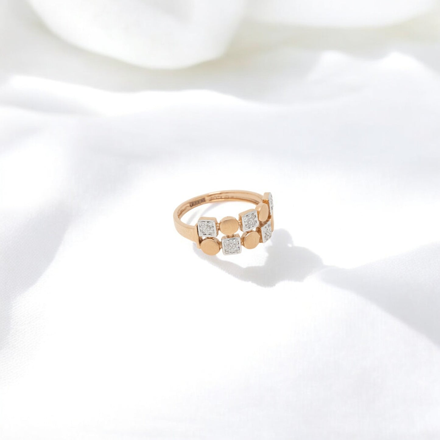 MOISSANITE STUDDED ROSE GOLD RING 0023-MO.1750