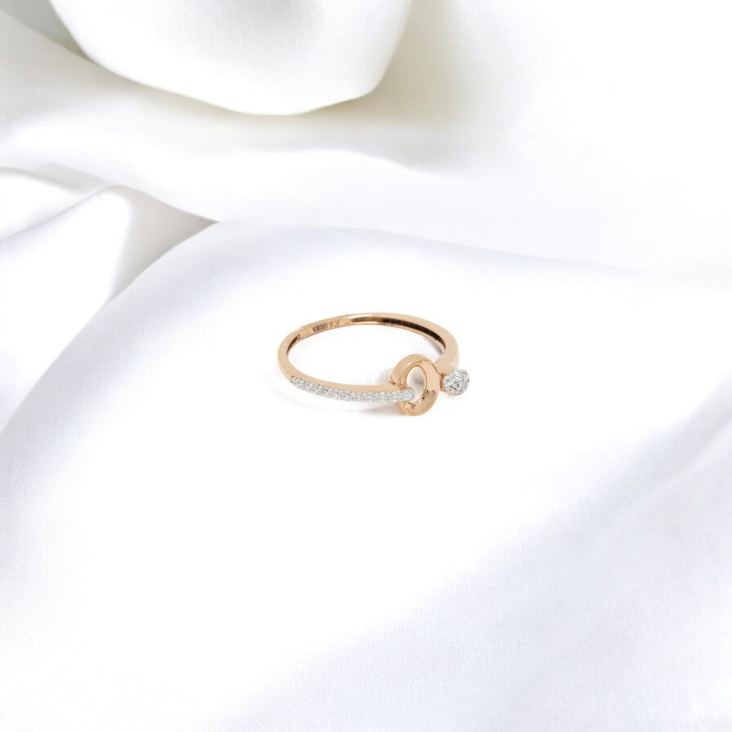 MOISSANITE STUDDED ROSE GOLD RING 0020-MO.500