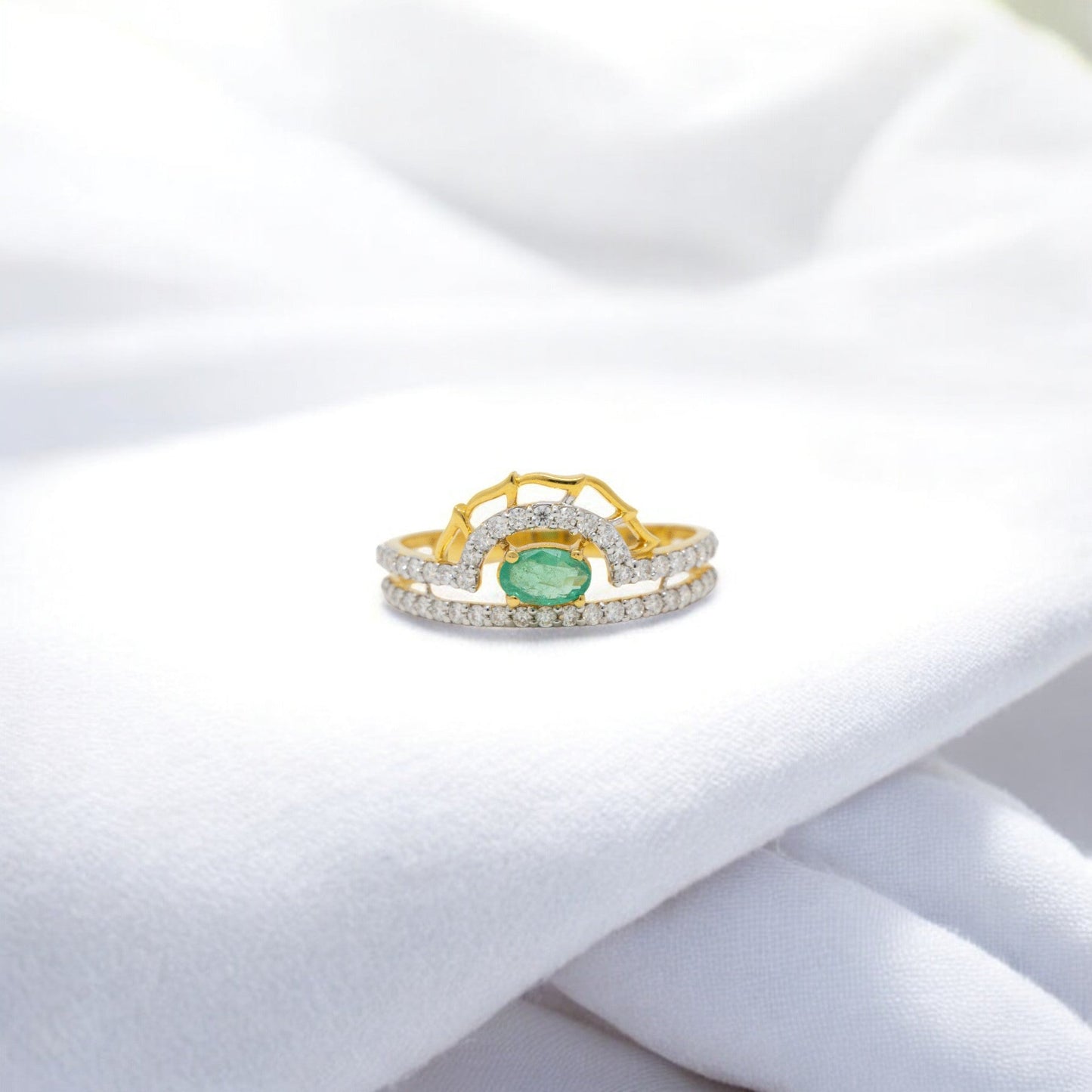 EMERALD MOSSONITE RING 18K MO33CT-2250