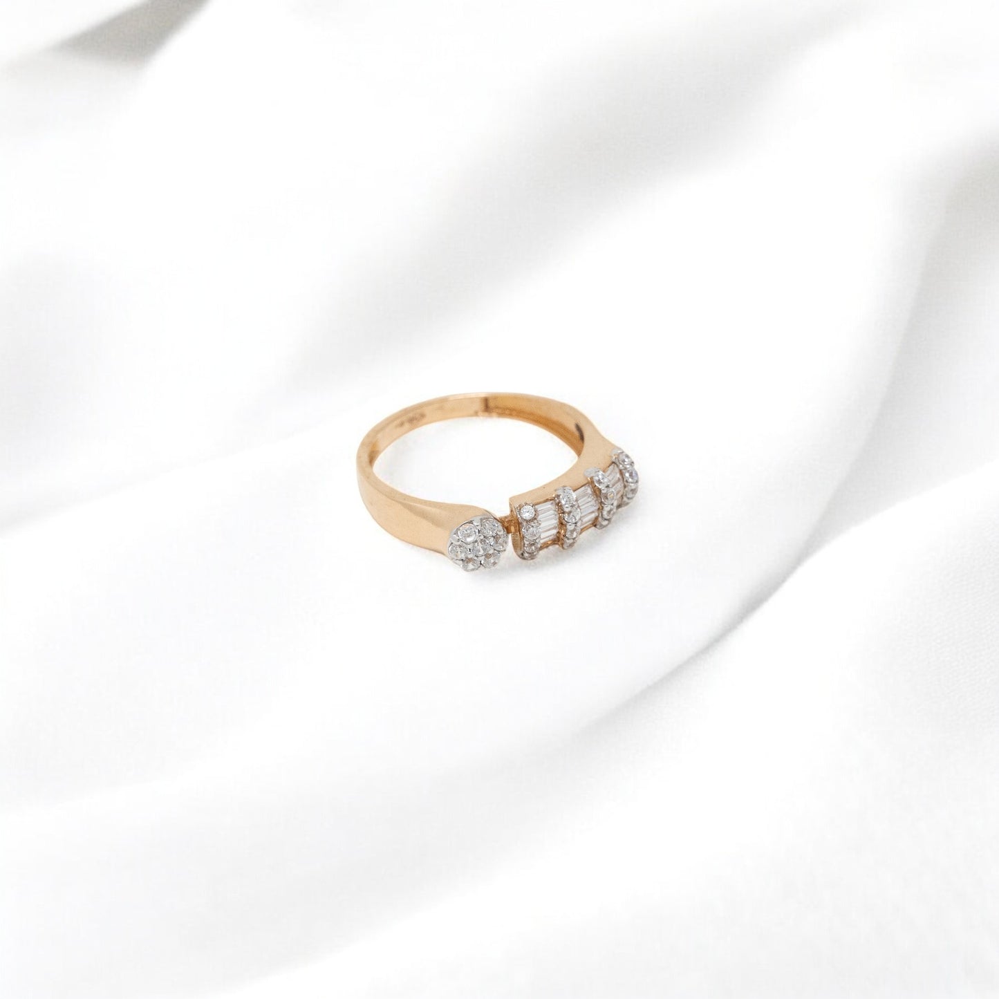 CZ STUDDED RING 18K R-LR-0004