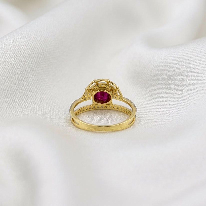 Ruby CZ Ring in 18K
