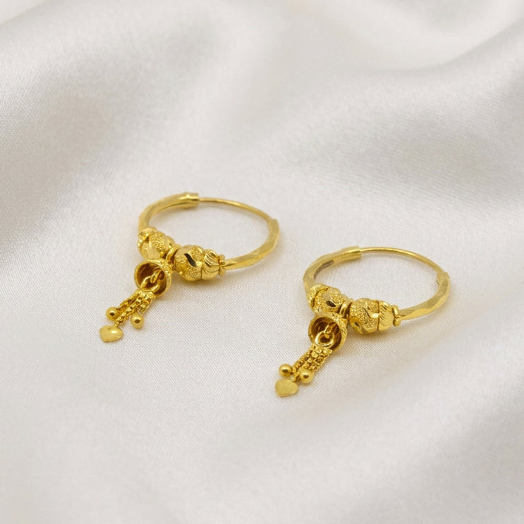 22K Gold Bali Earrings