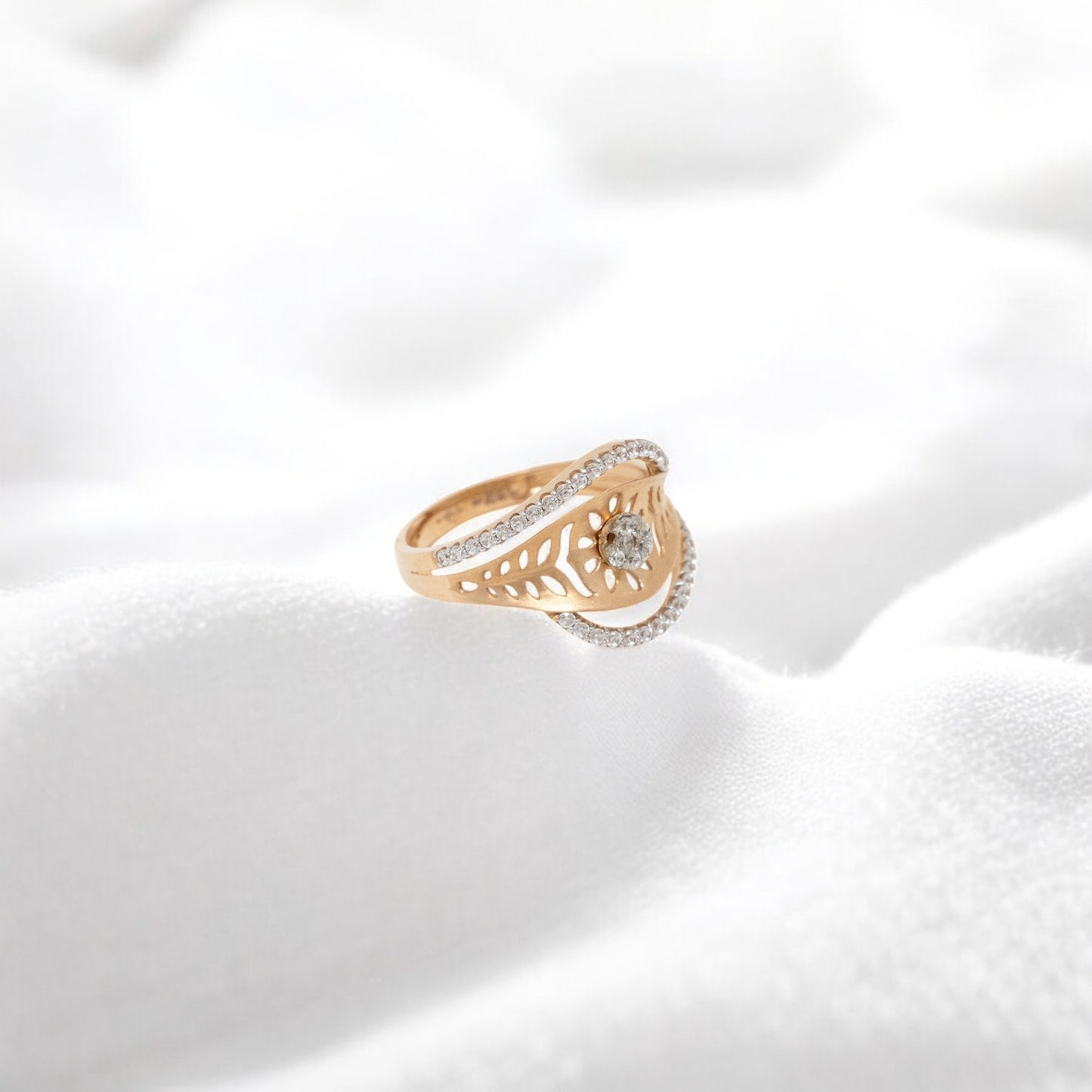 CZ STUDDED RING 18K SRJ-LR-2690