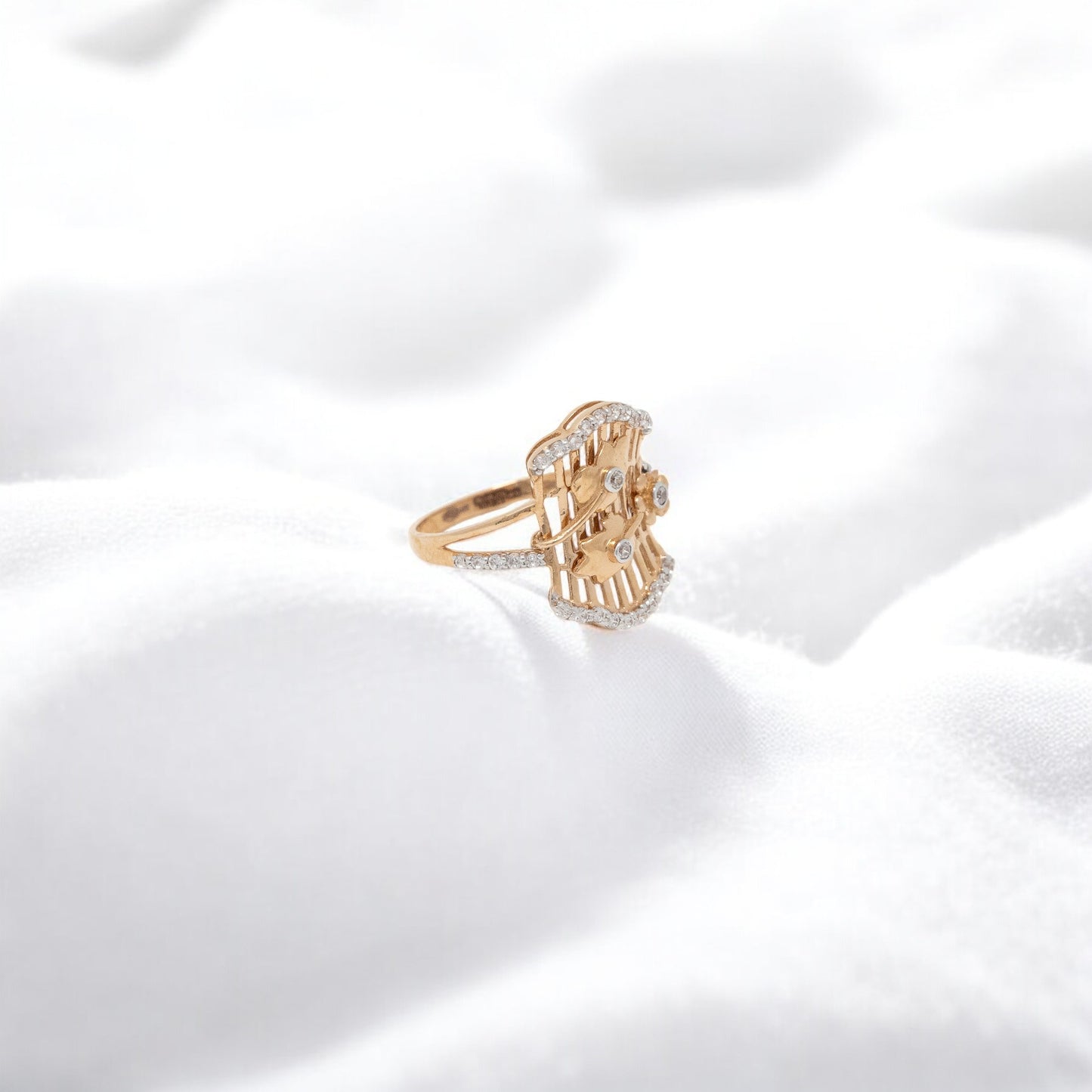 CZ STUDDED RING 18K SRJ-LR-3517