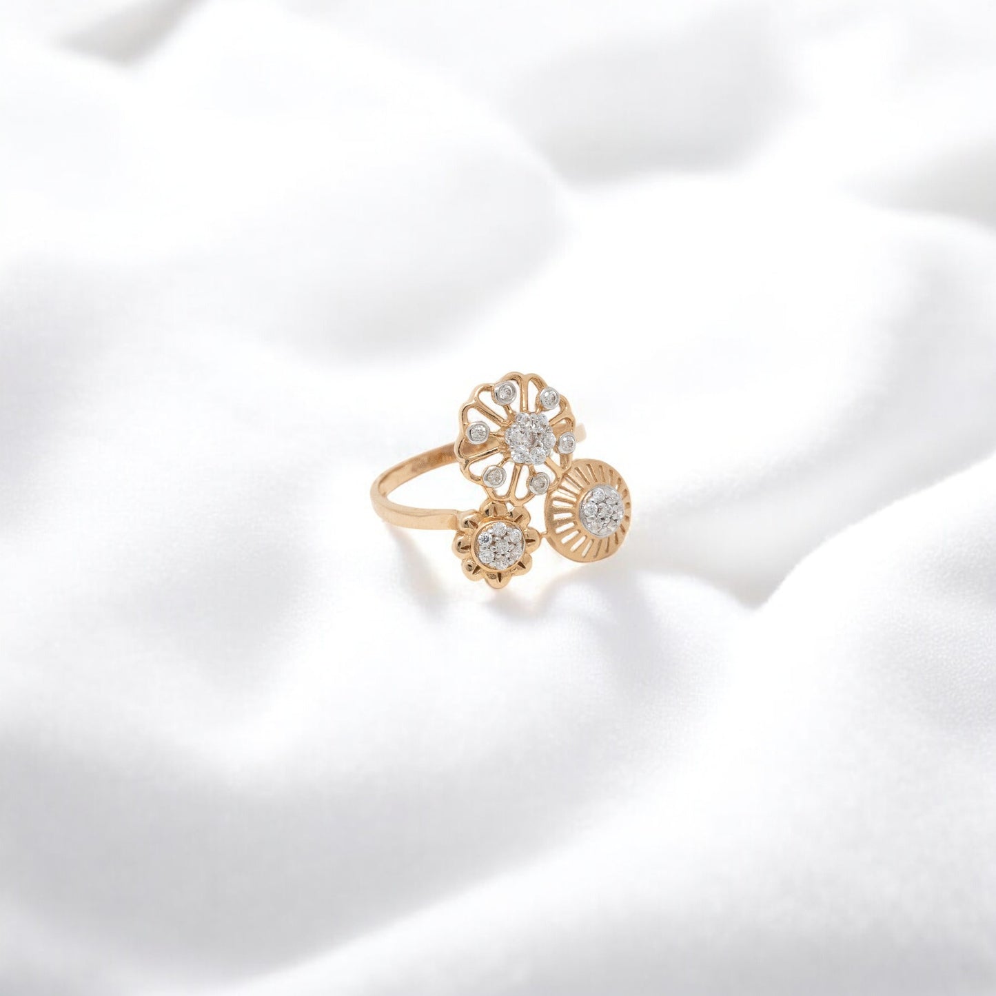 CZ STUDDED RING 18K SRJ-RL-3489