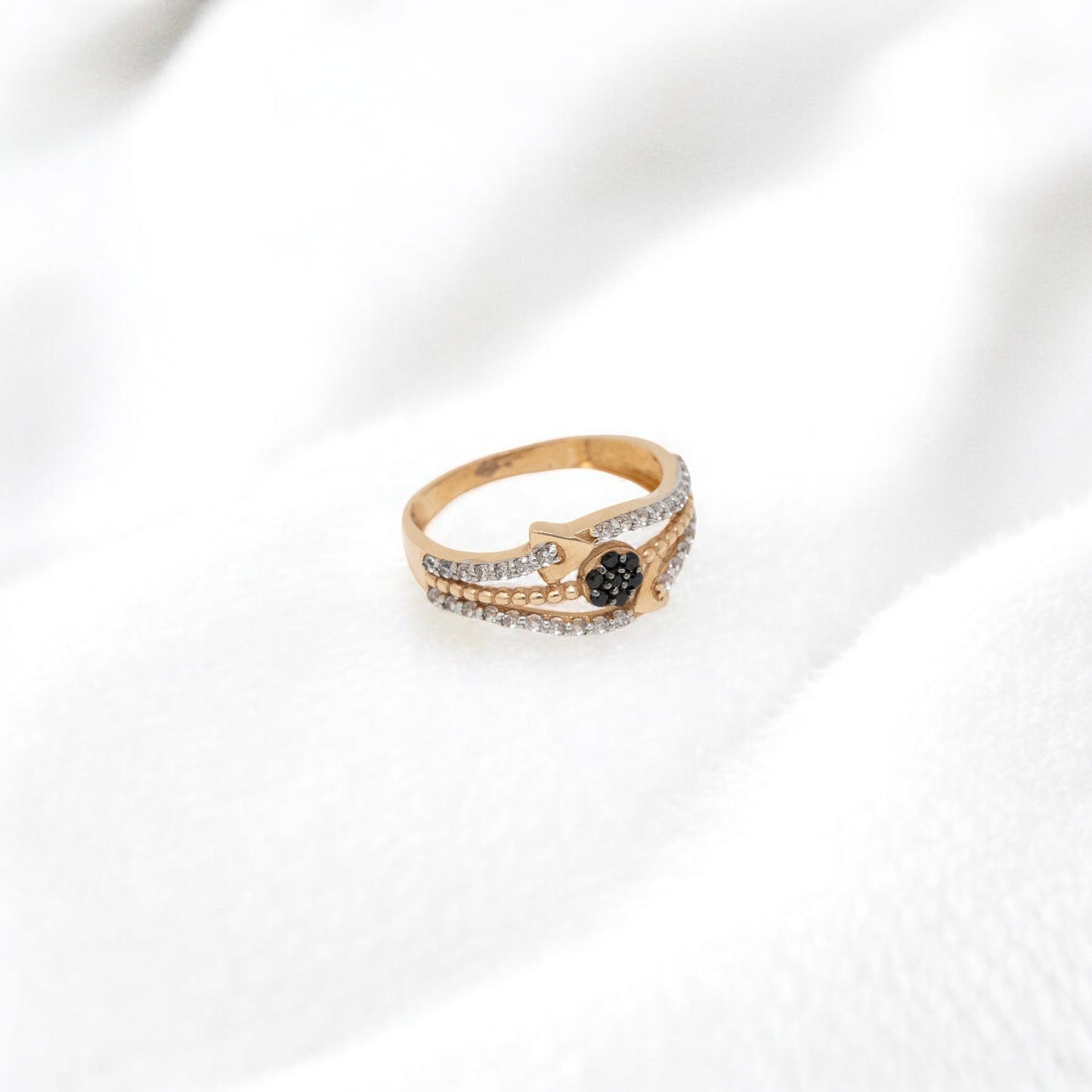 CZ STUDDED RING 18K SRJ-RL-3740