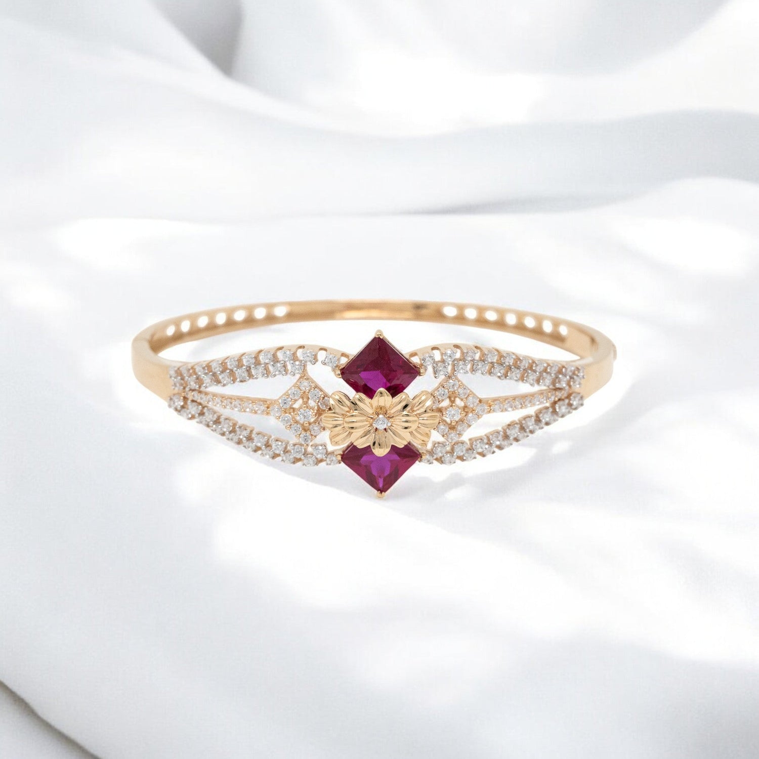BRACELET-CZ BRACELETS-RUBY