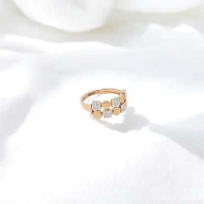 MOISSANITE STUDDED ROSE GOLD RING  0023-MO.1750