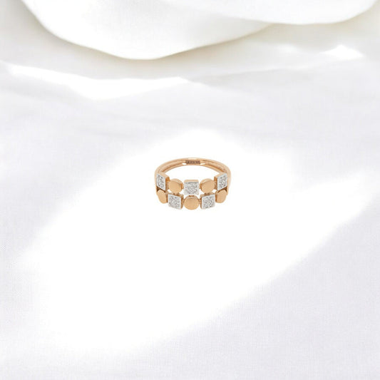MOISSANITE STUDDED ROSE GOLD RING  0008-MO.750