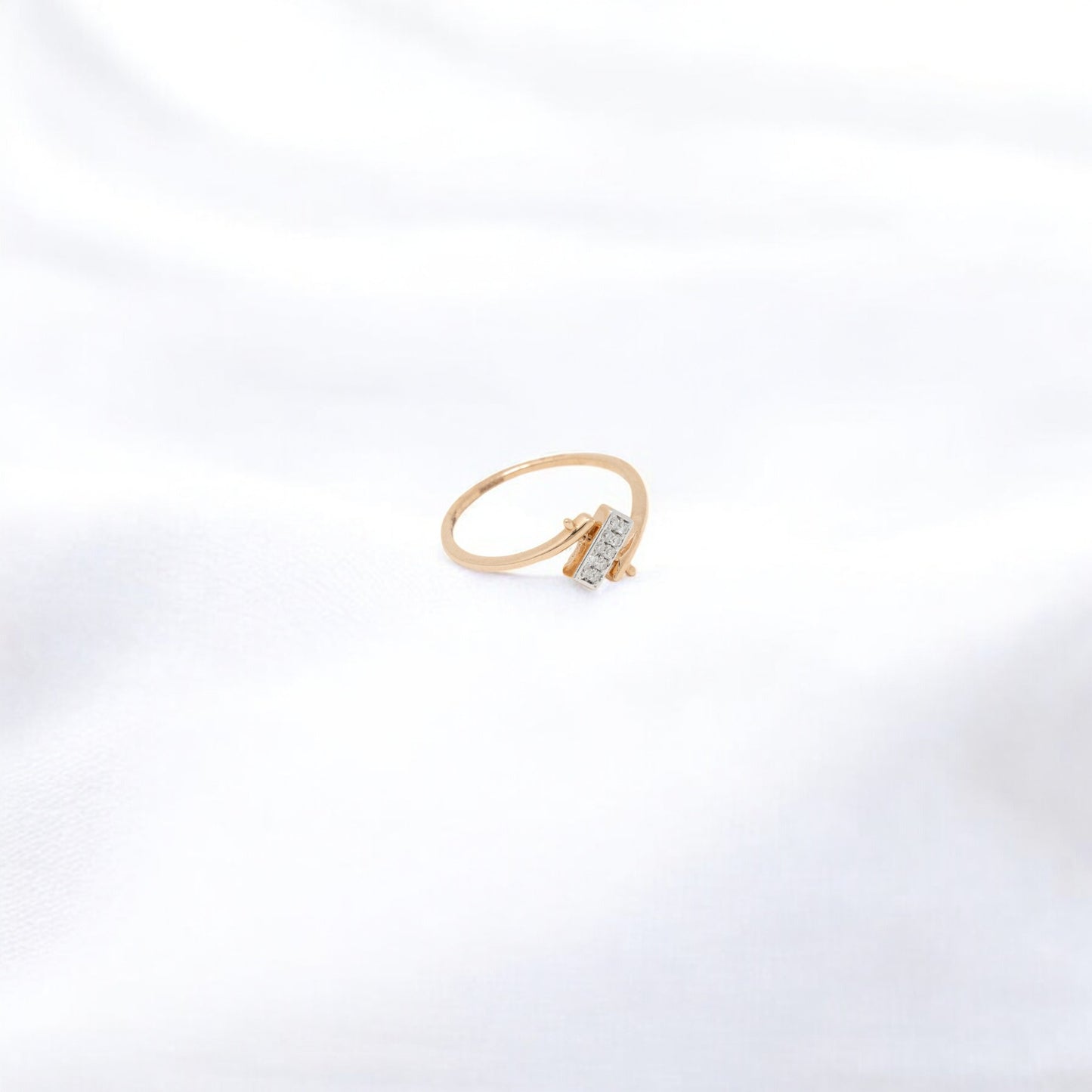 MOISSANITE STUDDED ROSE GOLD RING  0014-MO.250