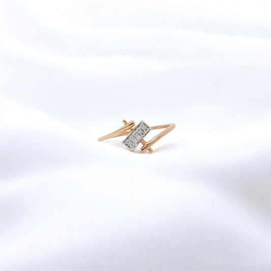 MOISSANITE STUDDED ROSE GOLD RING  0014-MO.250