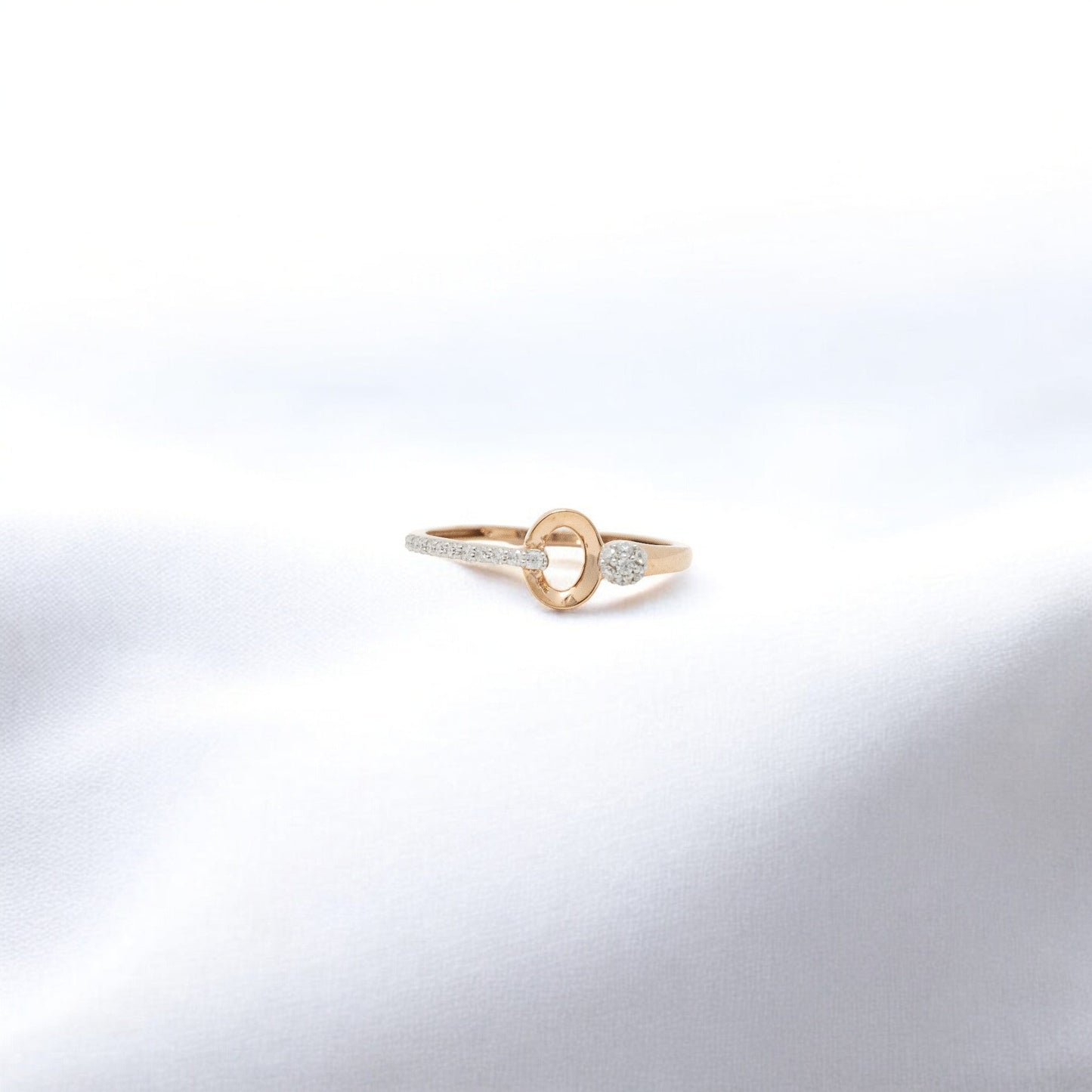 MOISSANITE STUDDED ROSE GOLD RING  0020-MO.500
