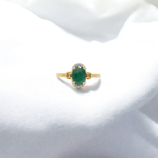 EMERALD MOSSONITE RING 18K 0066-MO.500