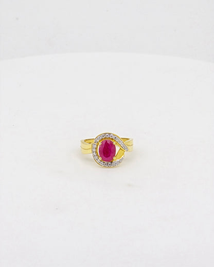 RUBY MOISSANITE  RING 18K 0071-MO.1050