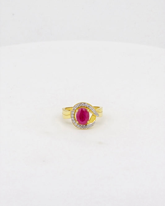 RUBY MOISSANITE  RING 18K 0071-MO.1050