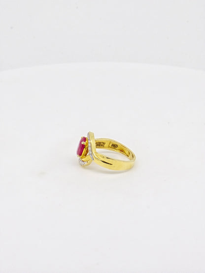 RUBY MOISSANITE  RING 18K 0071-MO.1050