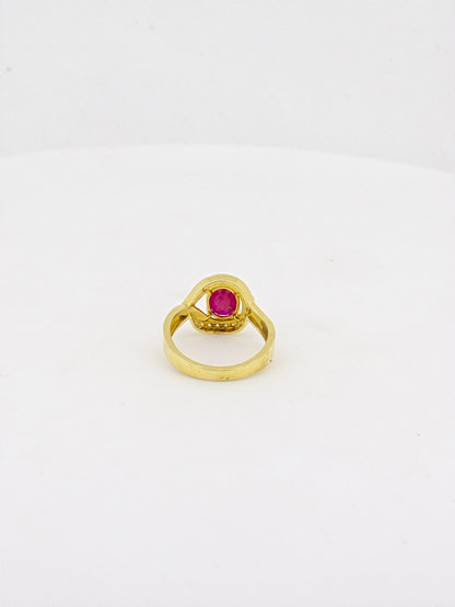 RUBY MOISSANITE  RING 18K 0071-MO.1050