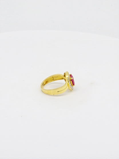 RUBY MOISSANITE  RING 18K 0071-MO.1050