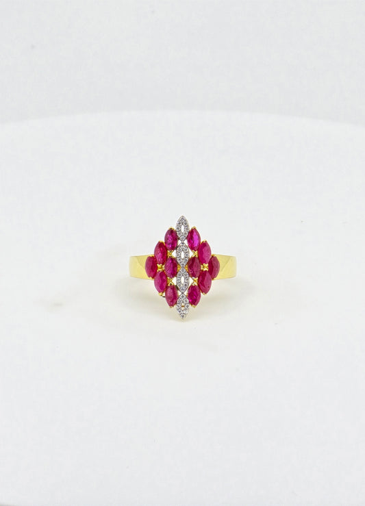 RUBY MOISSANITE  RING 18K 0072-MO.500