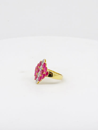 RUBY MOISSANITE  RING 18K 0072-MO.500