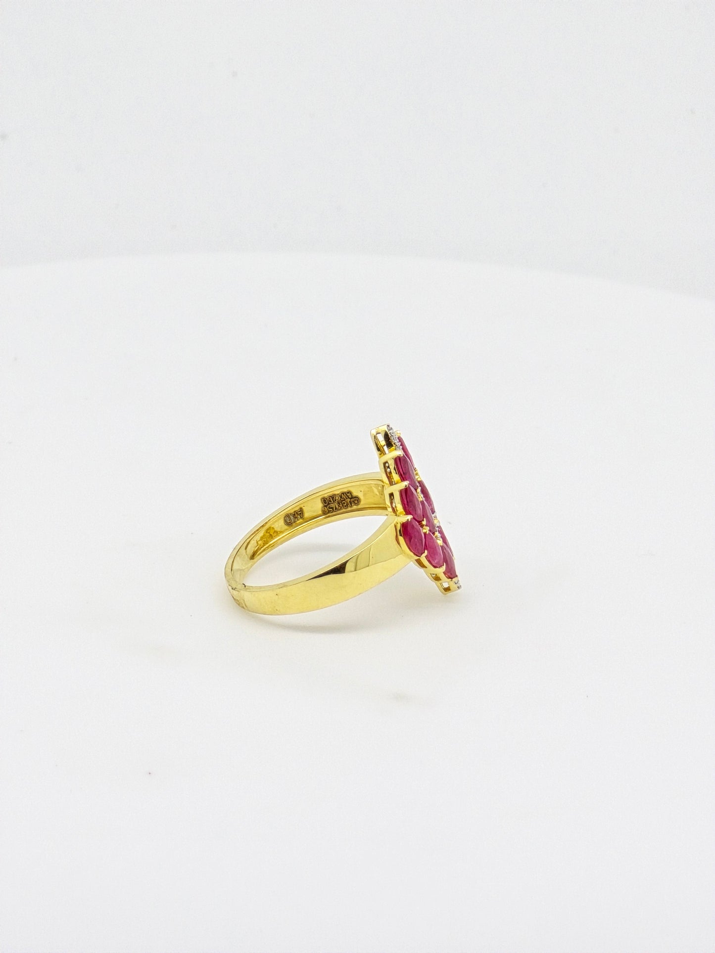 RUBY MOISSANITE  RING 18K 0072-MO.500