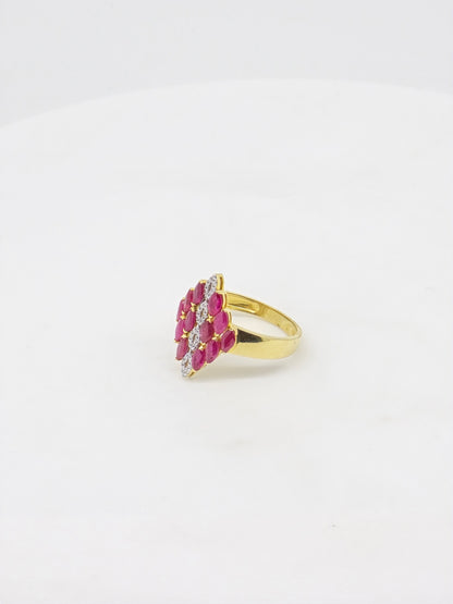 Ruby Moissanite Ring 18K