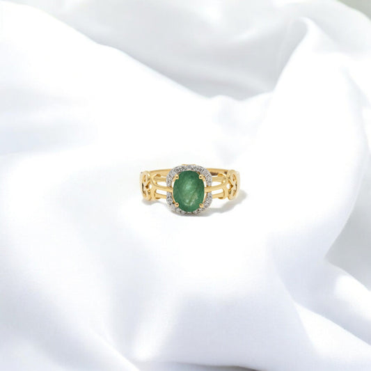 EMERALD MOSSONITE RING 18K 0080-MO.500