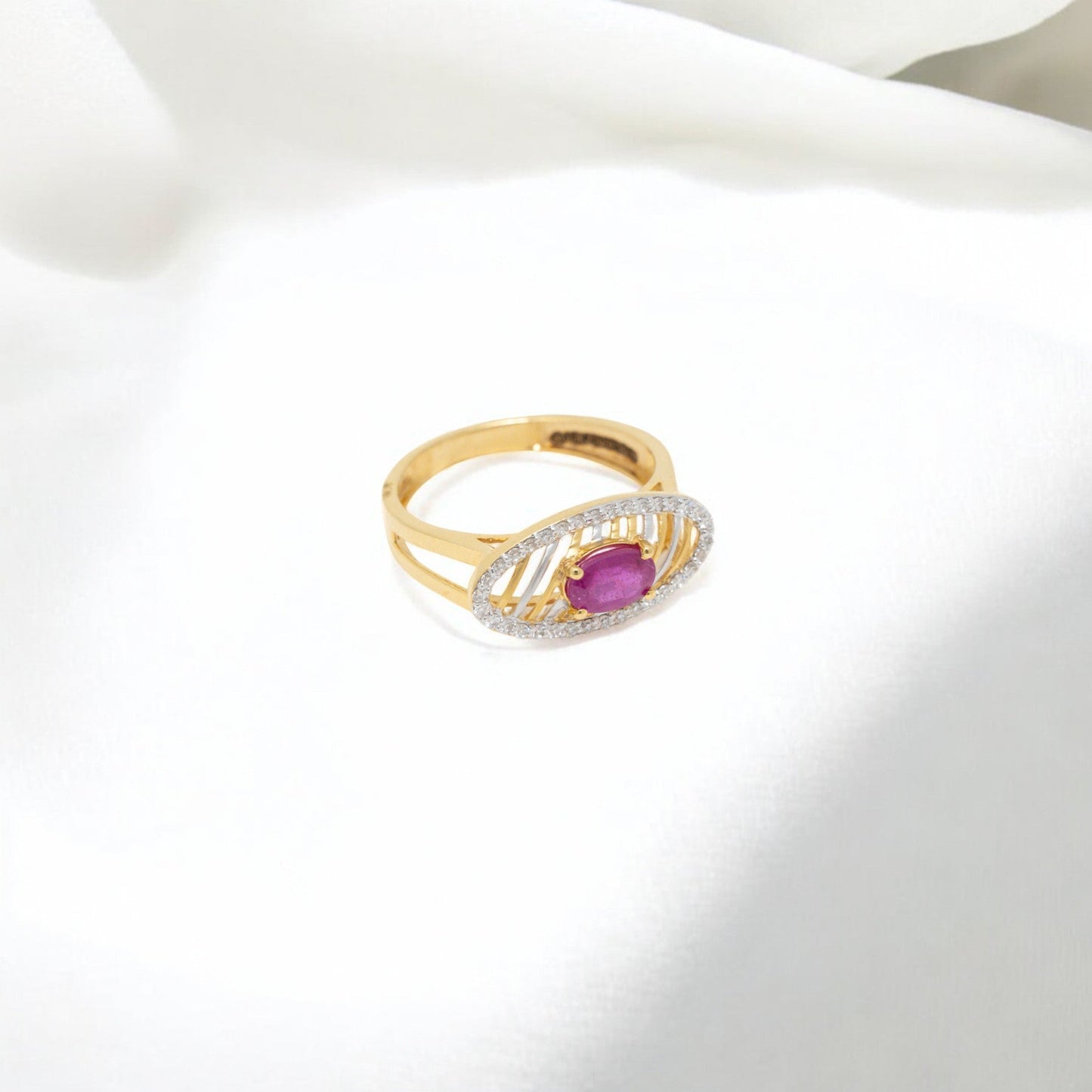 RUBY MOSSONITE RING 18K 01591-MO-750