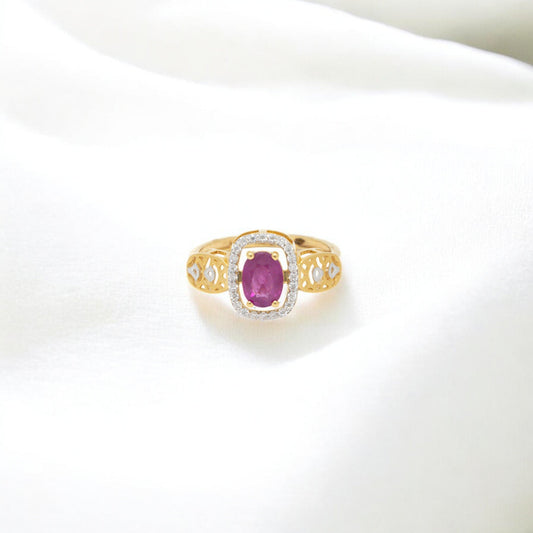 RUBY MOSSONITE RING 18K 01592-MO-750