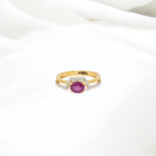 RUBY MOSSONITE RING 18K 0162-MO-1050