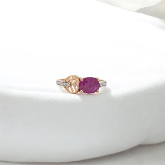 RUBY MOSSONITE RING 18K 0167-MO-500
