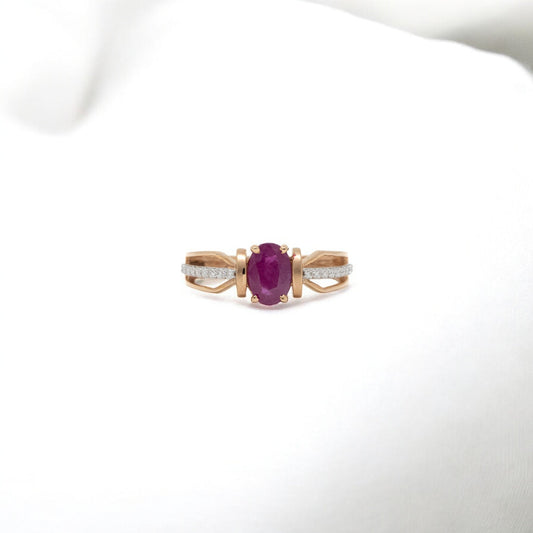 RUBY MOSSONITE RING 18K 0173-MO-750