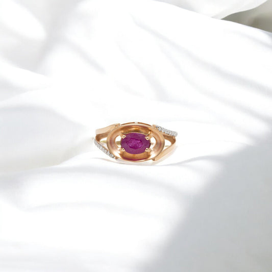 RUBY MOSSONITE RING 18K 0176-MO-500