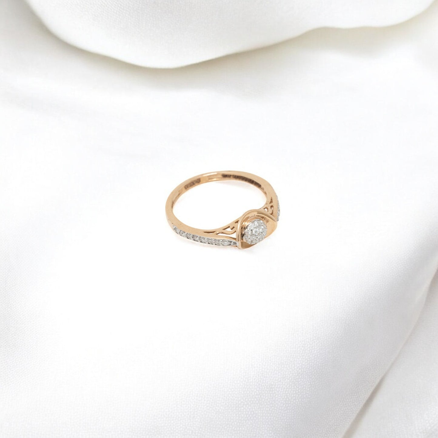 MOISSANITE STUDDED ROSE GOLD RING  0189-MO.1000