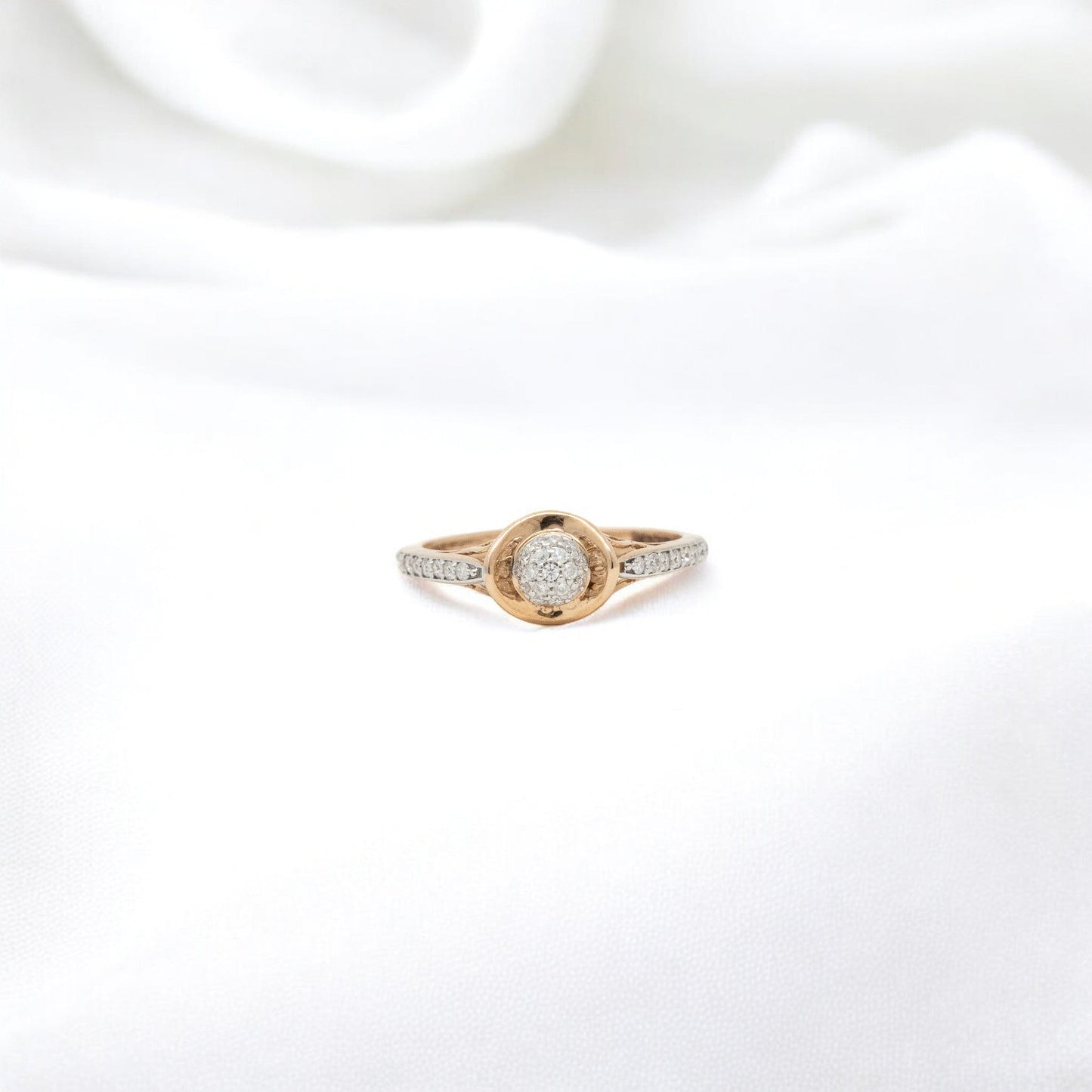 MOISSANITE STUDDED ROSE GOLD RING  0189-MO.1000