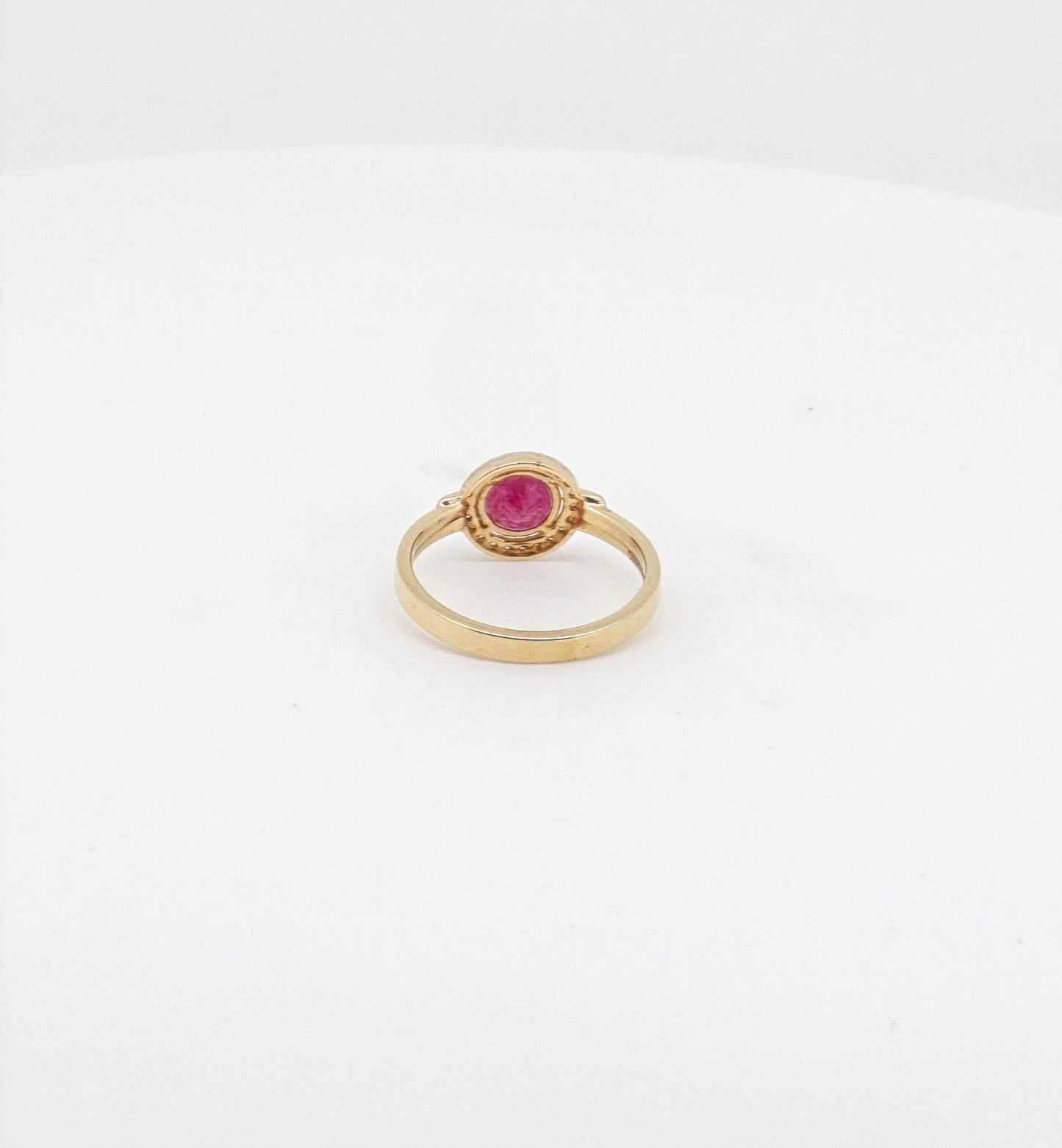 CZ RUBY RING 18K