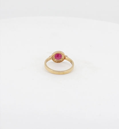 CZ RUBY RING 18K