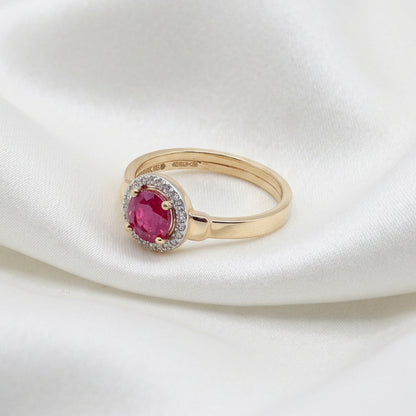 CZ Ruby Ring in 18K