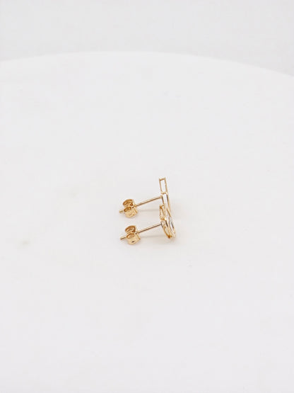 EARRING PLAIN GOLD TOPS 18K
