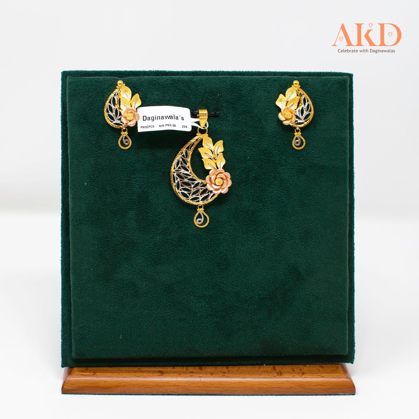 Pendal set- Plain Gold 91.6 (22K)