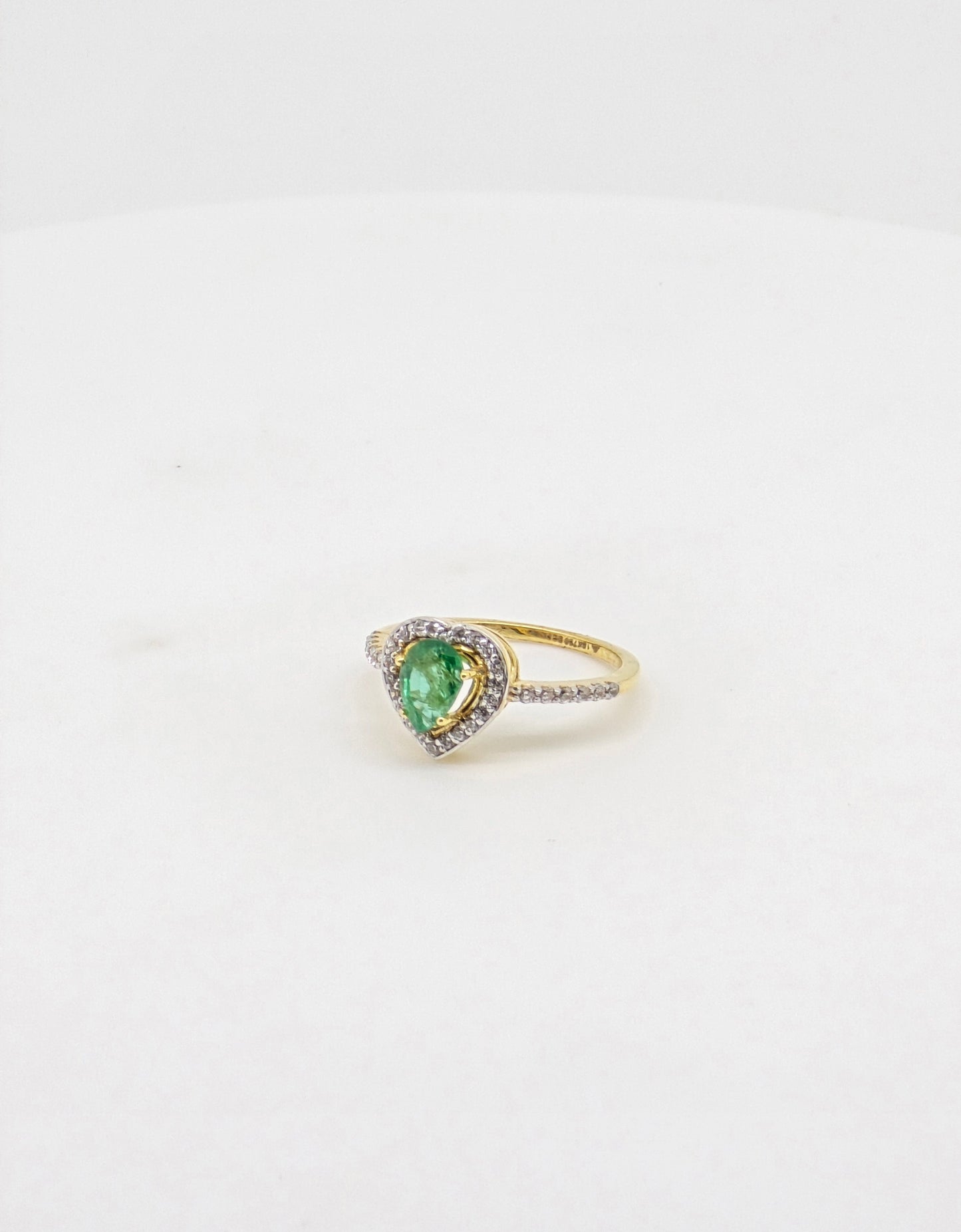 CZ EMERALD RING 18K