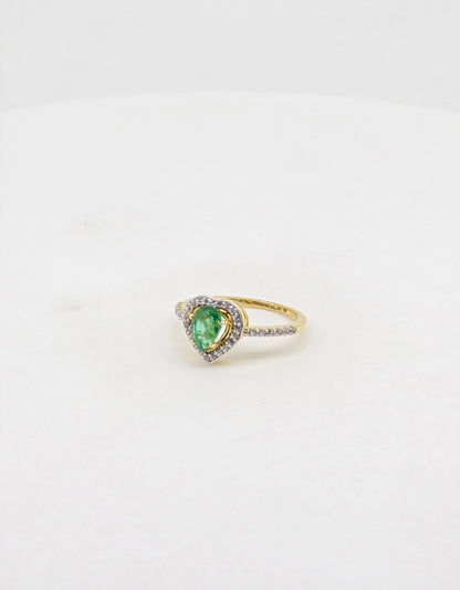 CZ EMERALD RING 18K