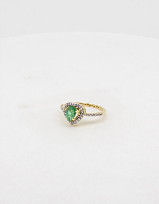 CZ EMERALD RING 18K