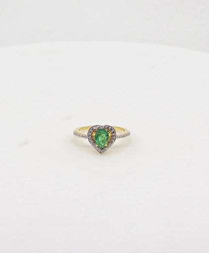 CZ EMERALD RING 18K