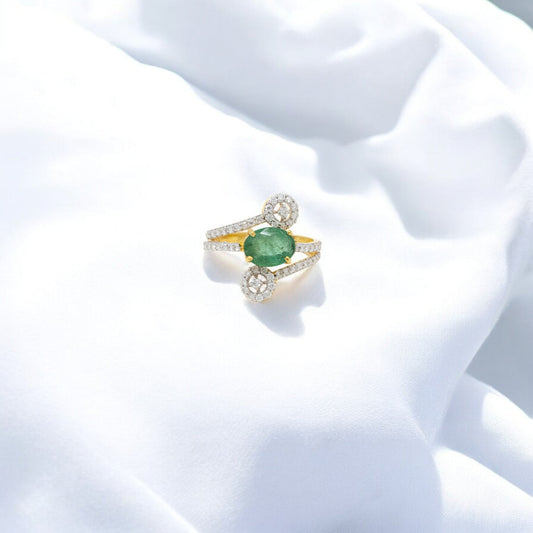 EMERALD MOSSONITE RING 18K MO40CT-2700