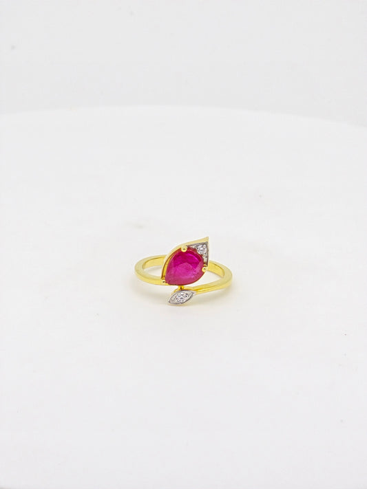 RUBY MOISSANITE  RING 18K MO.13CT-585