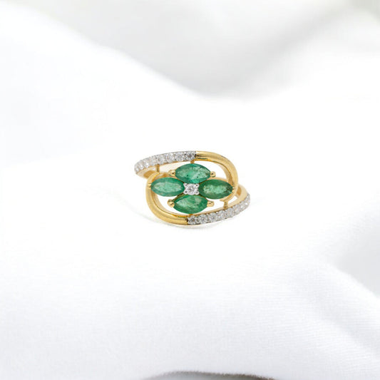 EMERALD MOSSONITE RING 18K MO.40CT-1900