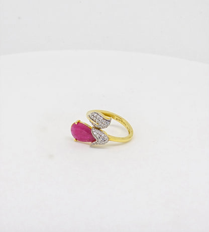 RUBY MOISSANITE  RING 18K MO.65CT-2925
