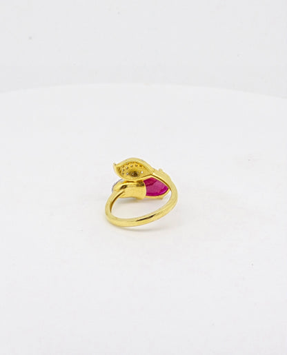 RUBY MOISSANITE  RING 18K MO.65CT-2925