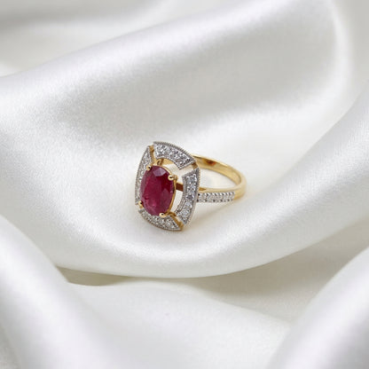 Ruby Moissanite Ring